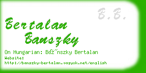 bertalan banszky business card